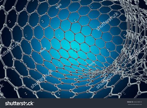 Structure Graphene Tube Nanotechnology 3d Illustration Stock