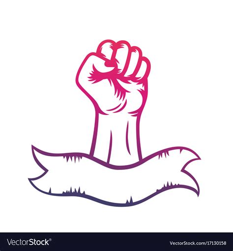 Fist Raised In Protest Riot Rebellion Symbol Vector Image