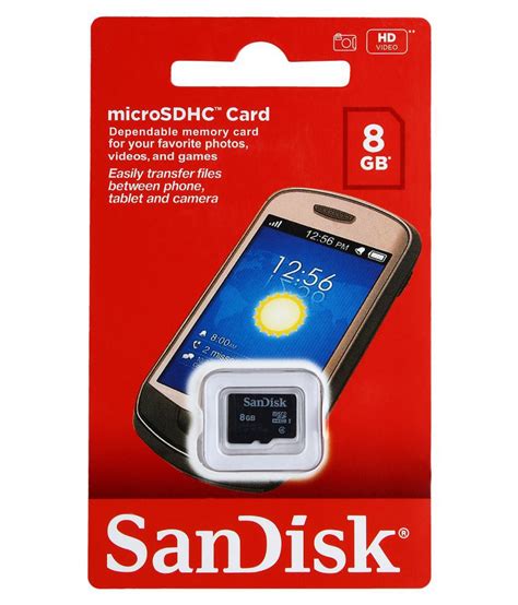 Sandisk Basic 8 Gb Micro Sdhc Class 4 Memory Card Memory Cards Online