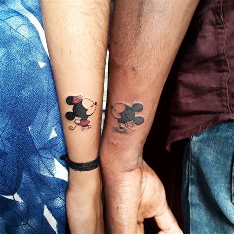 100 Disney Couple Tattoos That Prove Fairy Tales Are Real Matching Disney Tattoos Disney