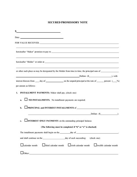 Free Promissory Note Printable Form Printable Form Templates And Letter