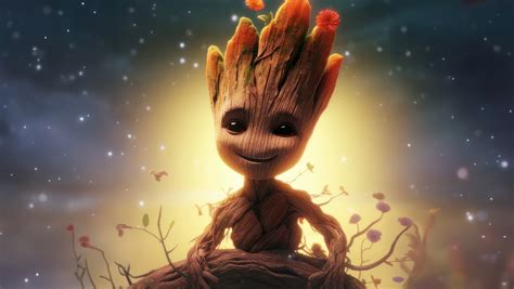 1360x768 Baby Groot Smiling Laptop Hd Hd 4k Wallpapers Images