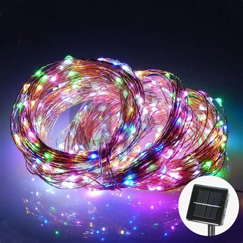100led 33ft Solar String Lights Copper Wire Lights Waterproof Starry