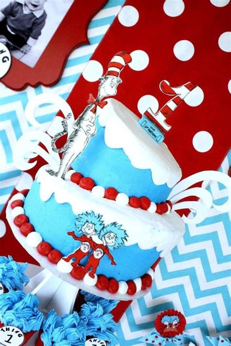 Karas Party Ideas Thing One Thing Two Dr Seuss Twins 1st Birthday