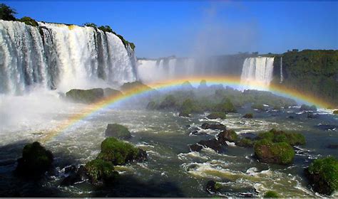 Iguazu Falls With A Rainbow Most Beautiful