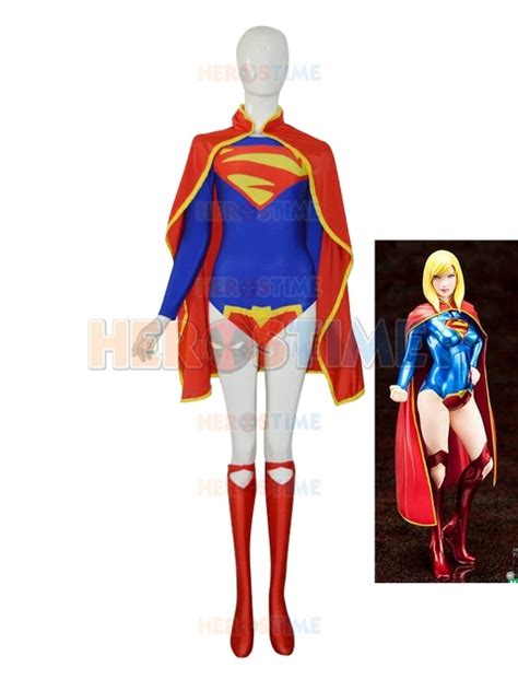 The New 52 Supergirl Kara Costume Lycra Spandex Zentai Female Cosplay