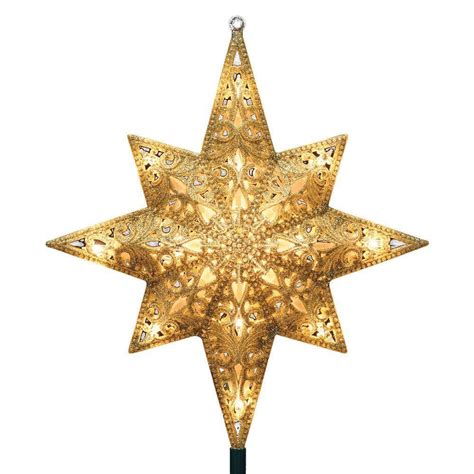 Ge Holiday Classics 11 In 16 Light Gold Glittered Bethlehem Star Tree