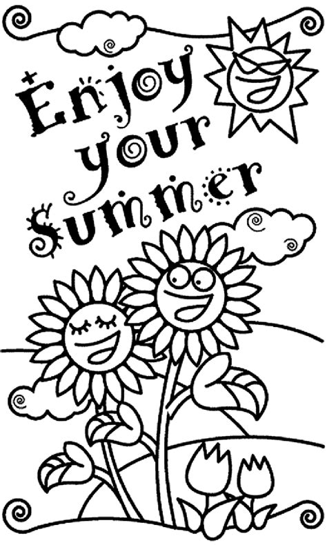 Find high quality summertime coloring page, all coloring page images can be downloaded for free for personal use only. transmissionpress: Enjoy Your Summer Coloring Pages