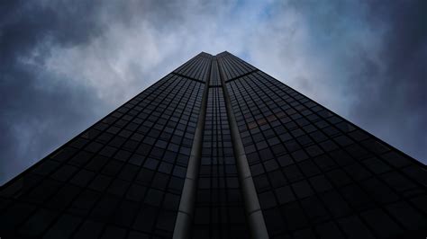 Worms Eye View Of Skyscraper Building Under Cloudy Sky 4k Hd