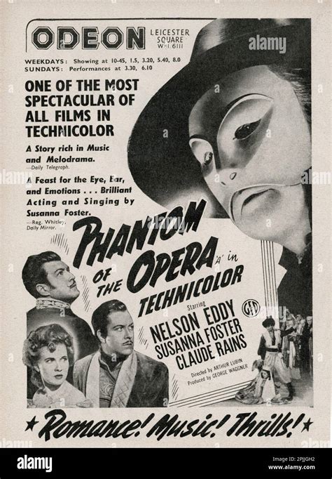 Claude Rains Nelson Eddy And Susanna Foster In Phantom Of The Opera