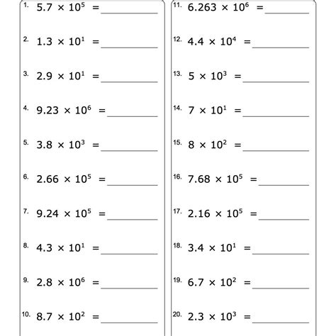 Powers Of 10 Worksheets Free Printable