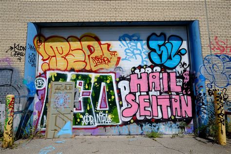 Graffiti Abandoned Warehouse Neon Signs Graffiti Artwork Street Art