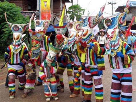 Group of festivals held in dan sai, thailand. Phi Ta Khon 2019 in Thailand, photos, Fair,Festival when ...