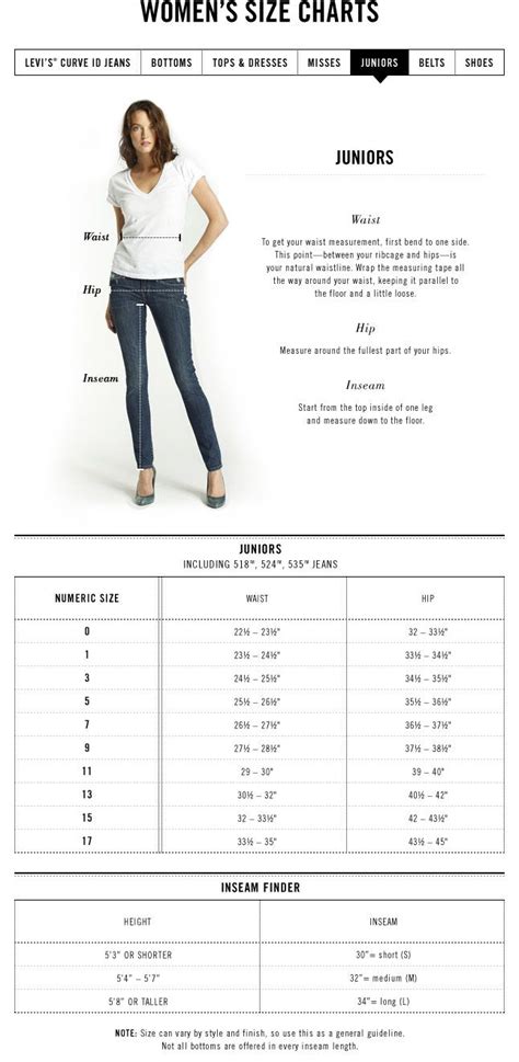 Levis Jeans Size Chart Womens