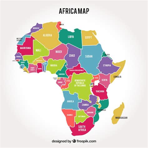 Carte Du Continent Africain Avec Différentes Couleurs Vecteur Gratuite