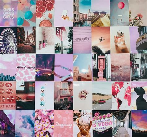 Pink Aesthetic Wall Collage Kit 40pcs Room Decor Fashion Etsy Uk