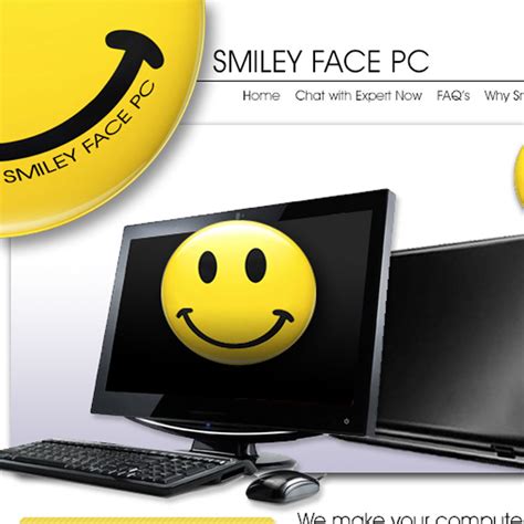 Smiley Face Pc Website Launched Appeal Design
