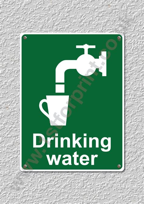 1 Drinking Water Health And Safety Metal Wall Sign A5 Printed High