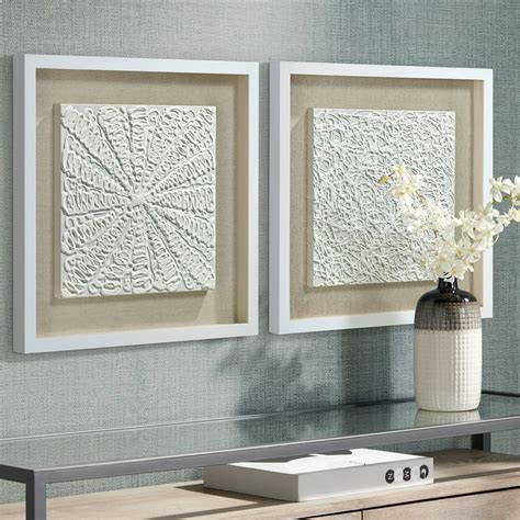 Newhill Designs White Out 23 34 Square Framed Wall Art Set Of 2