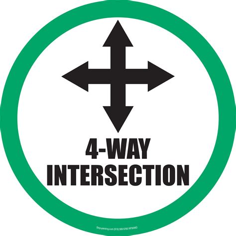 4 Way Intersection Floor Sign 175 Stop