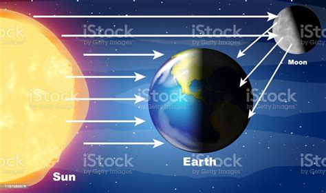 Diagram Showing Sunlight Hitting Earth Stock Illustration Download
