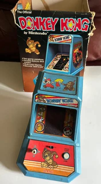 Vintage Nintendo Donkey Kong Table Top Mini Arcade Game W Box Coleco