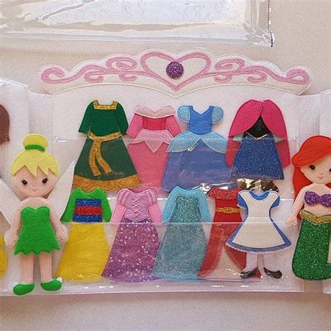 Princess Felt Clothes Dress Up Dolls Quiet Toy Paper Dolls