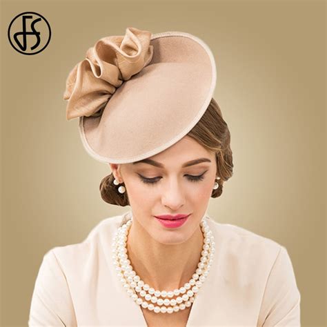 Fs British Hats For Women 100 Wool Pillbox Hat Khaki Felt Fedora Vintage Flower Wedding