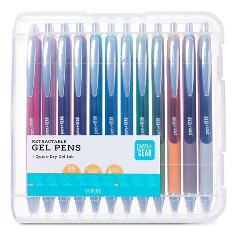 Pengear Retractable Gel Pens Assorted Colors 24 Count