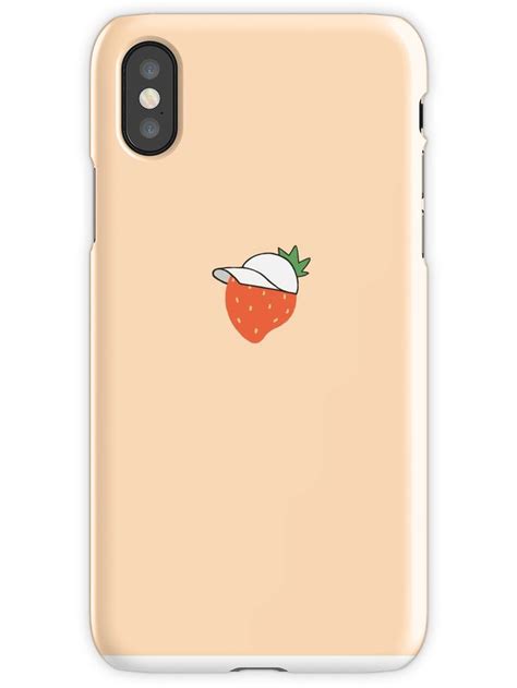 Strawberry In A Hat Pink Aesthetic Cases Iphone X Snap Case By