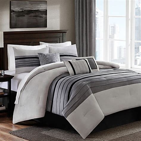 Choose complete comforter sets or duvet sets online at nautica today to take the guesswork out of designing your room. Dylan 6-7 Piece Suede Comforter Set in Grey - Bed Bath ...
