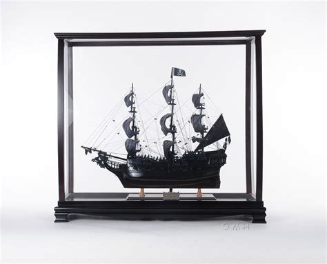 Tall Ship Model Display Case Table Top Xl Wood And Plexiglass Cabinet