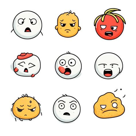 Premium Ai Image Set Of Cartoon Faces Expressions Face Emojis