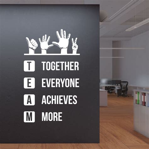 Team Together Everyone Achieves More Wall Quote Office Corporate