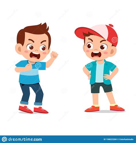 Kids Argue Fight With Friend Stock Vector Illustration