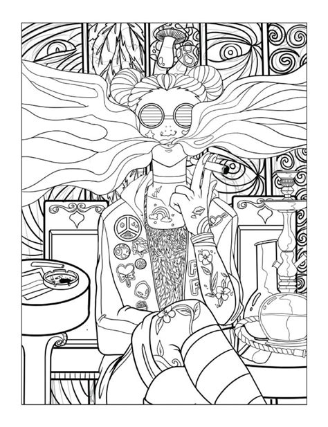 30 Page Psychedelic Trippy Adult Coloring Book Digital Etsy