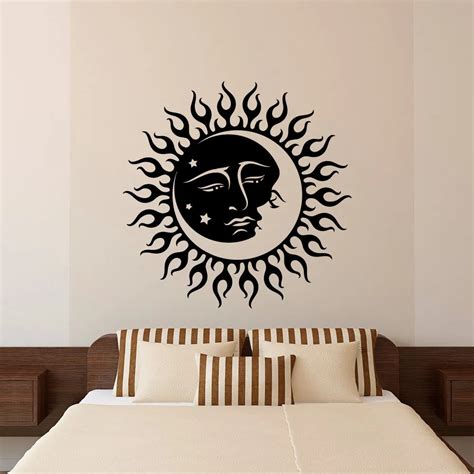 Wall Stickers Stars Crescent Dual Ethnic Wall Decal Sunshine Vinyl
