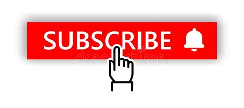 Subscribe Button And Hand Cursor Red Subscribe Button With