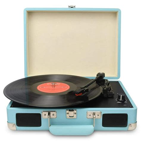 Digitnow Vintage Turntable 3 Speed Vinyl Record Player Suitcase