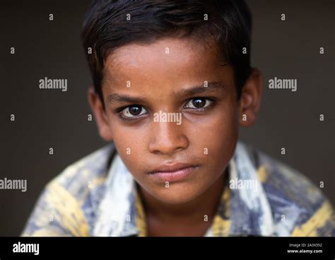 Portrait Of A Rajasthani Boy Rajasthan Jaisalmer India Stock Photo