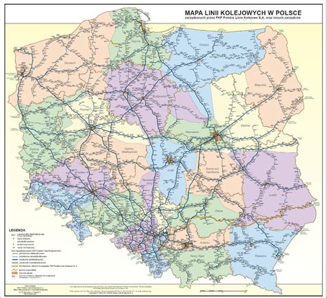Polska Mapa Linii Kolejowych Pkp Lodz Kup Teraz Na Allegro