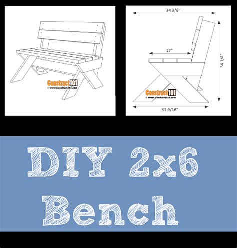 Diy 2x6 Bench Plans Include A Free Pdf Download Material List