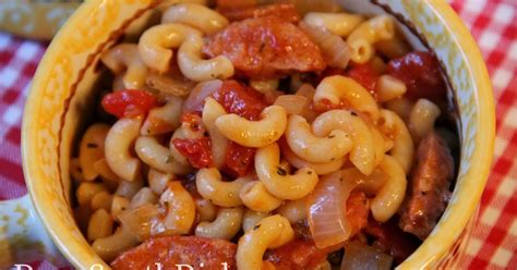 Deep South Dish Macaroni And Tomatoes With Andouille