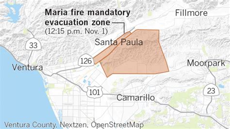 Ventura County Fire Evacuation Map Large World Map