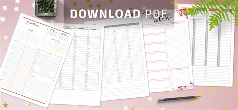 Weekly Planners With Calendar Download Printable Pdf