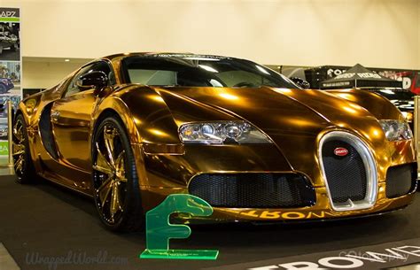 Gold Chrome Wrapped Bugatti Veyron Owned By Flo Rida Looks Grotesque