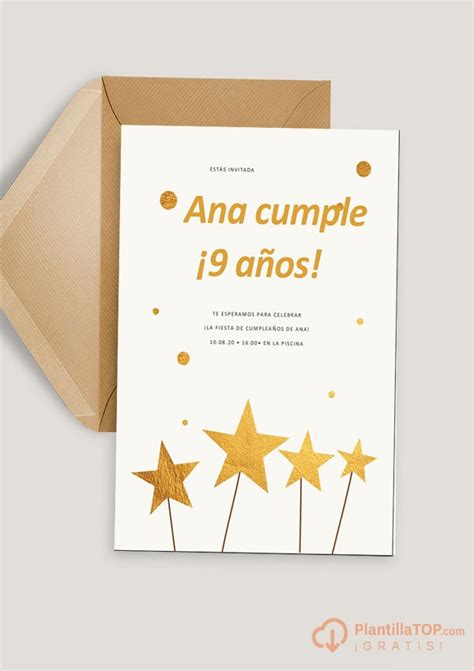 Plantilla Invitación De Cumpleaños Infantil Clásica Editable En Word
