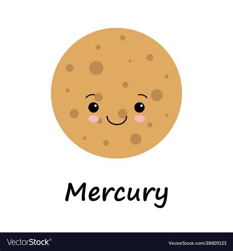 Cute Planet Mercury Royalty Free Vector Image Vectorstock