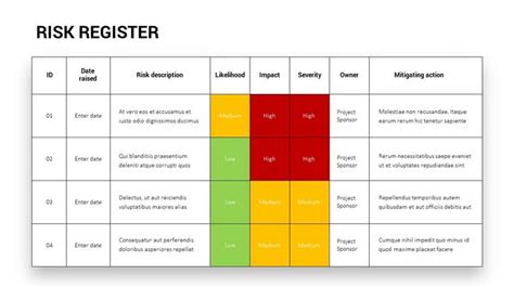 Risk Register Template Templates Powerpoint Design Risk Management