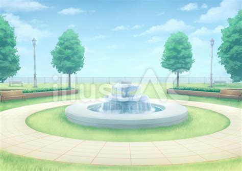 免费矢量 | 噴泉和公園背景圖
